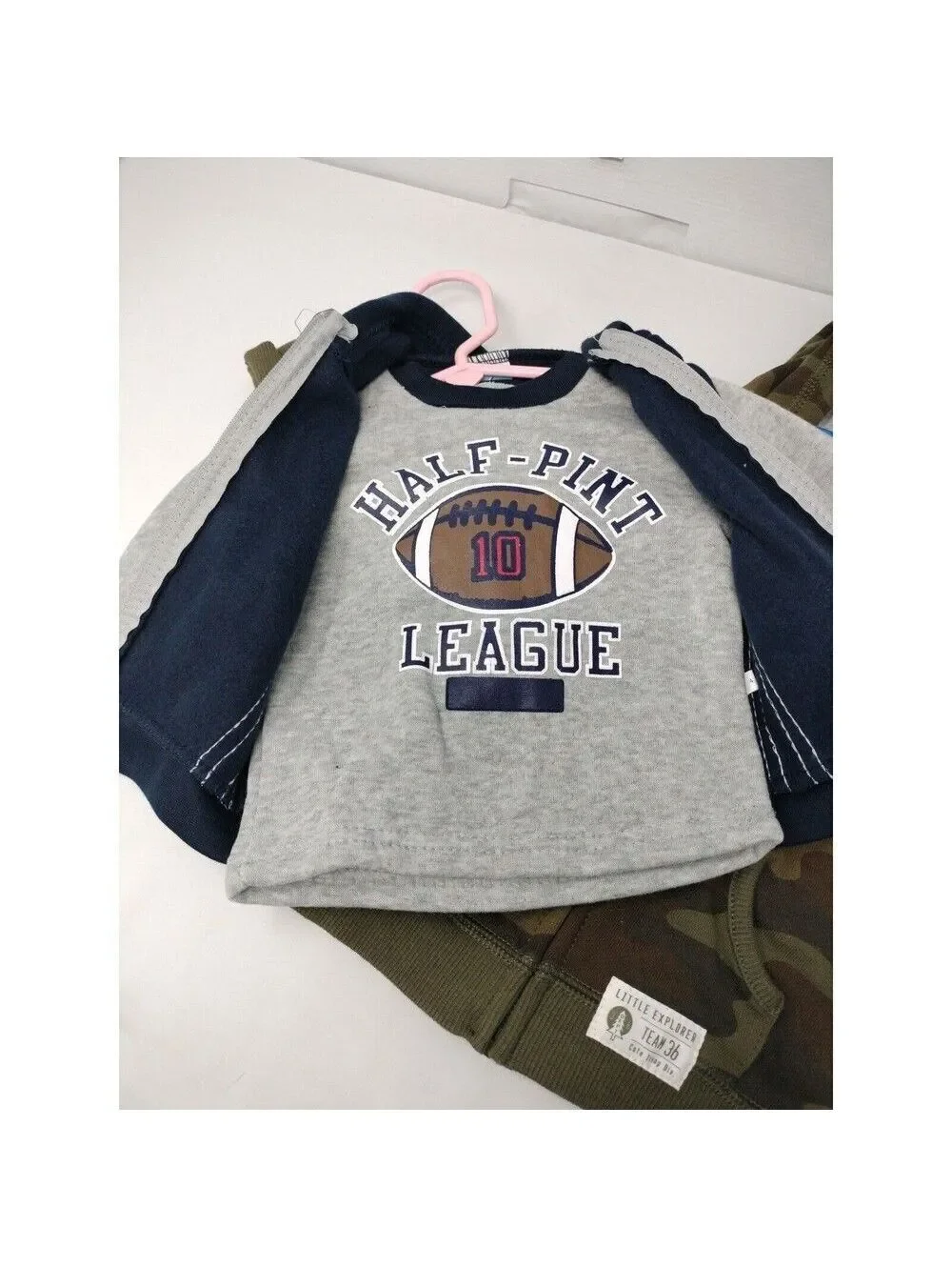Carter's Tuffguys 3 Piece Baby Boy Football Camo Shirt Hoodie 12 18 Month